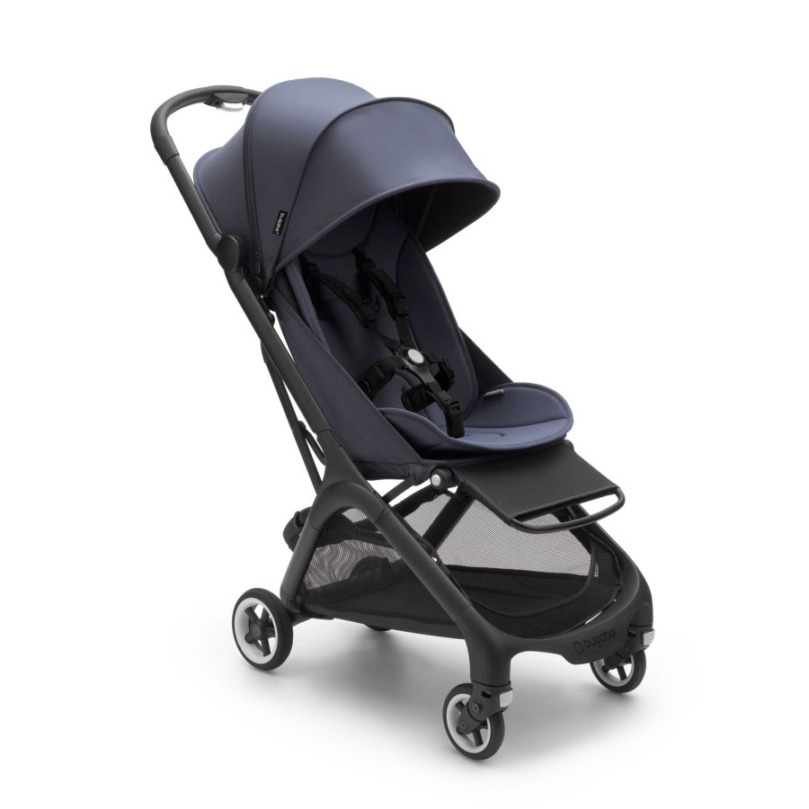 Going Places Bugaboo Travelling With Kids | Bugaboo Butterfly Complete Stroller - Black Base With Stormy Blue Fabric