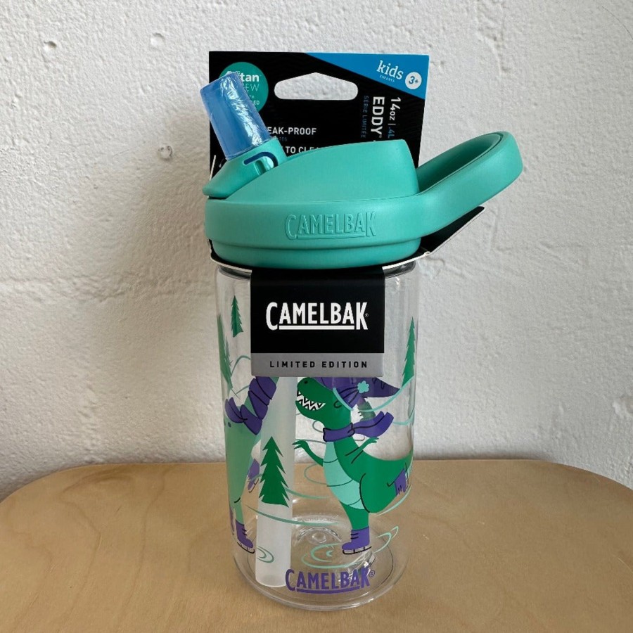 Going Places Camelbak Travelling With Kids | Camelbak Eddy+ With Tritan Renew Kids Bottle - 0.4L - Limited Edition - Skating Dinos