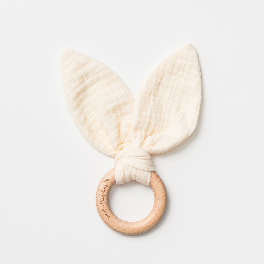 Books, Toys & Gifts Over the Dandelions Teether Toys | Over The Dandelions Muslin Bunny Ear Teether - Milk