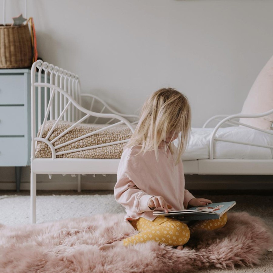 Babys Room Auskin Sheets And Blankets | Auskin Sheepskin Rug - Dark Rose