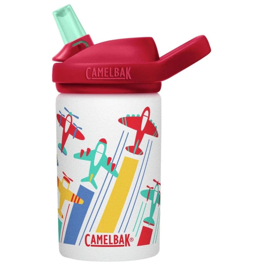 Going Places Camelbak Travelling With Kids | Camelbak Eddy+ Kids Stainless Steel Bottle - 0.4L- Airplanes