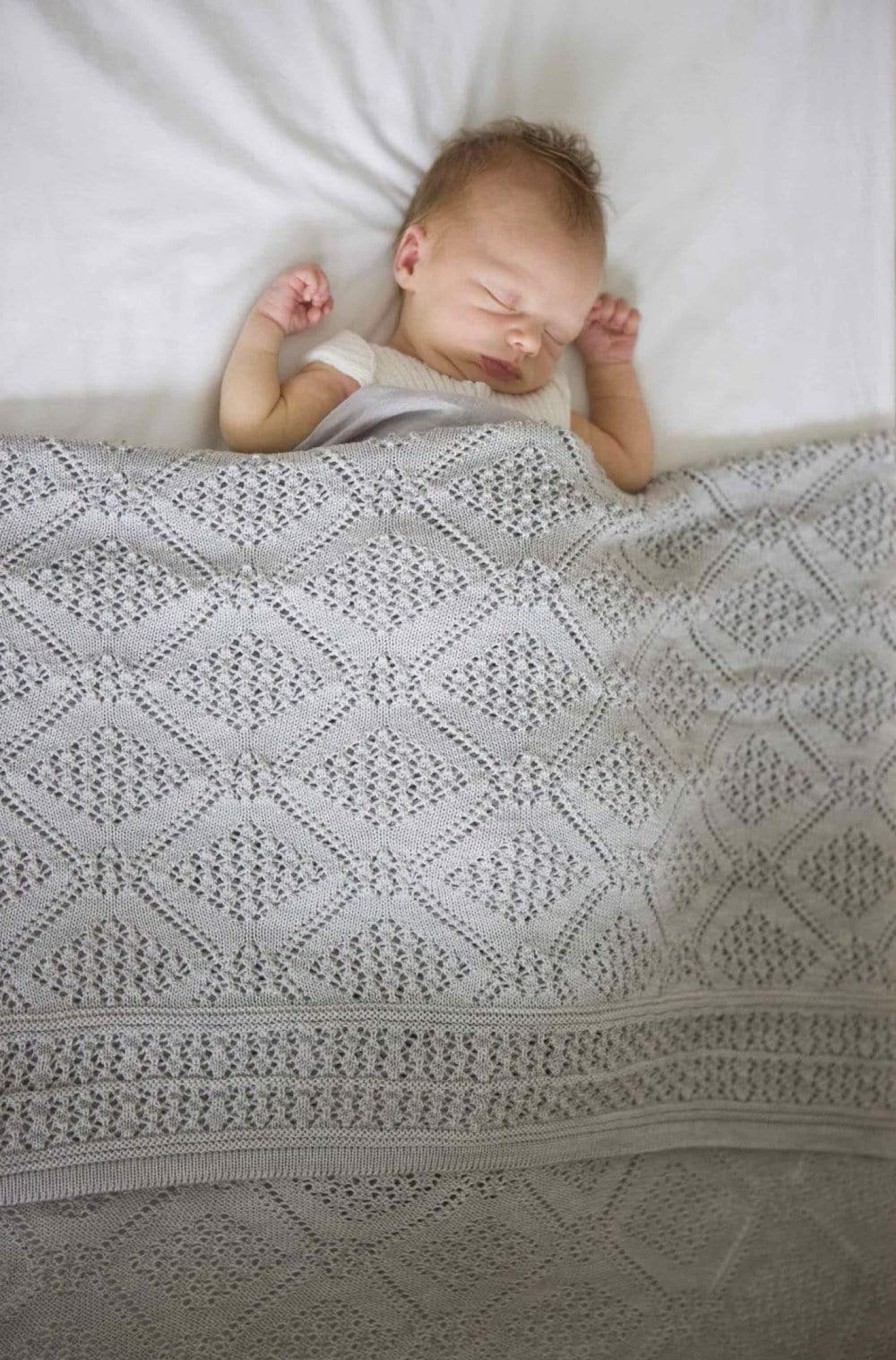 Books, Toys & Gifts Heirloom Baby Shower Gifts | Heirloom Merino Baby Blanket Geometric Pattern - Oatmeal