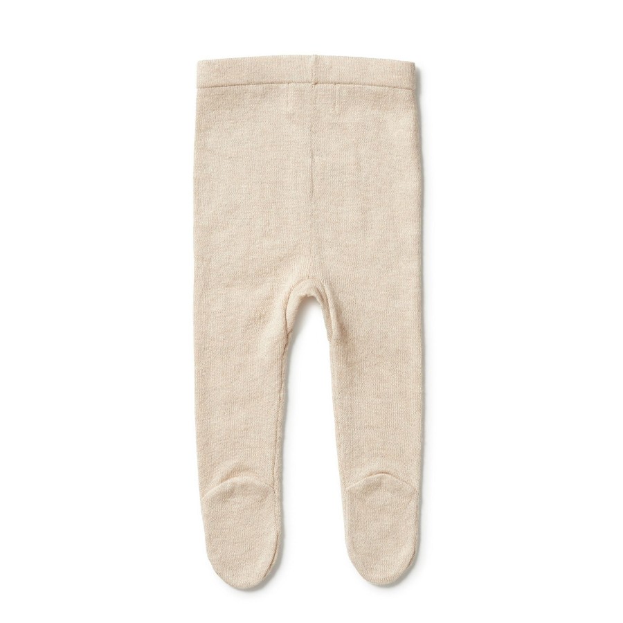 Babies Wilson & Frenchy Gender-Neutral Clothes | Wilson & Frenchy Knitted Legging With Feet - Oatmeal Melange