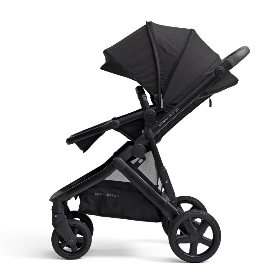 Going Places Edwards & Co Seat Liners | Edwards & Co Olive Single Stroller - Black Luxe