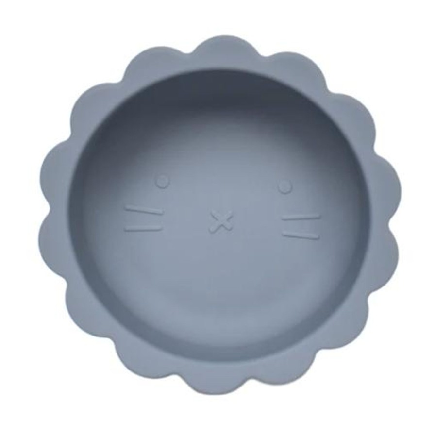 Babies Petite Eats Plates, Bowls, And Cutlery | Petite Eats Silicone Baby Lion Bowl - Pewter