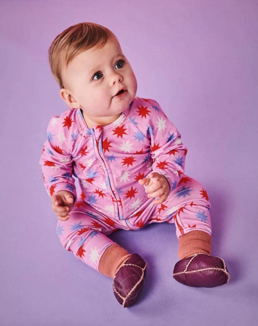 Babies Kip&Co Girls Clothes | Kip & Co Be A Star Organic Long Sleeve Zip Romper