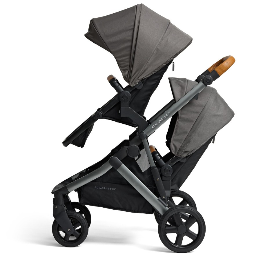 Going Places Edwards & Co Double Strollers | Edwards & Co Olive Double Stroller - Ochre Grey (Limited Edition)