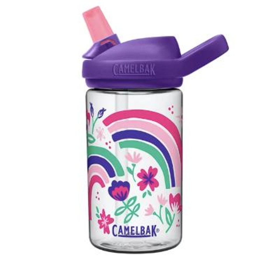 Going Places Camelbak Travelling With Kids | Camelbak Eddy+ With Tritan Renew Kids Bottle - 0.4L- Rainbow Floral