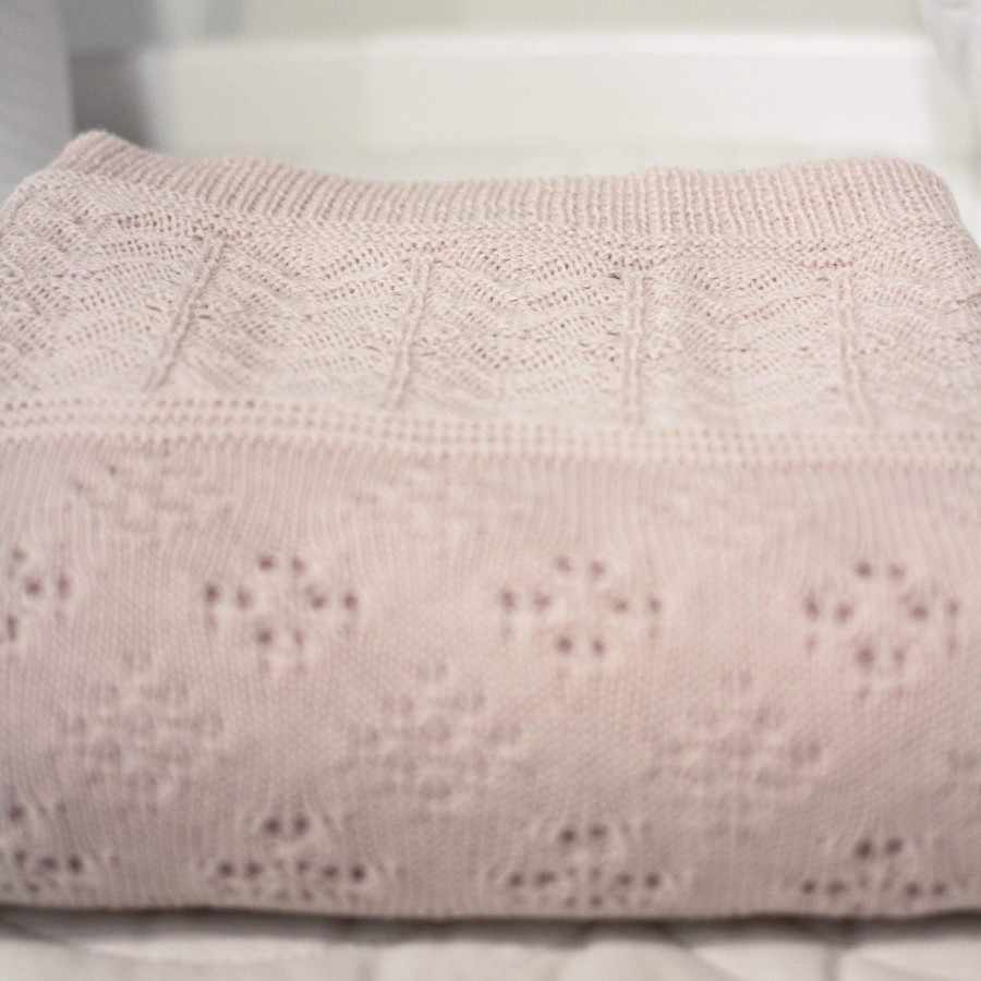 Babys Room Heirloom Sheets And Blankets | Heirloom Baby Vintage Inspired Merino Baby Shawl - Dusty Pink