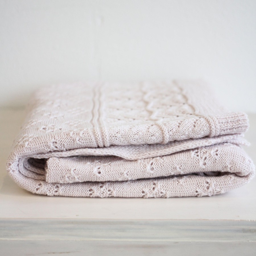 Babys Room Heirloom Sheets And Blankets | Heirloom Baby Vintage Inspired Merino Baby Shawl - Dusty Pink