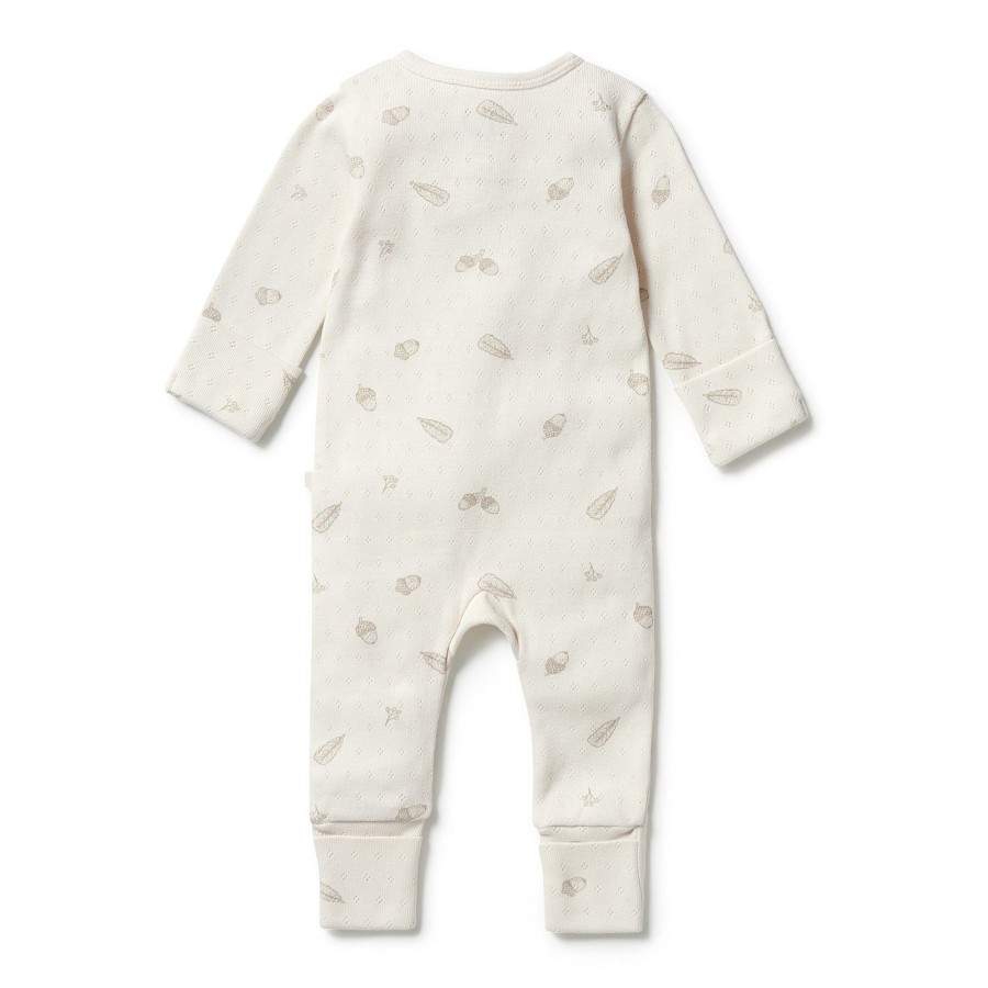 Babies Wilson & Frenchy Boys Clothes | Wilson + Frenchy Organic Pointelle Zipsuit With Feet - Little Acorn