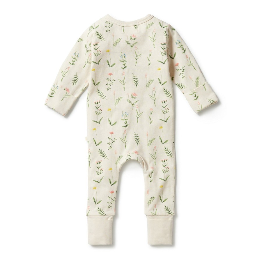 Books, Toys & Gifts Wilson & Frenchy Something To Wear | Wilson + Frenchy Organic Zipsuit With Feet - Wild Flower