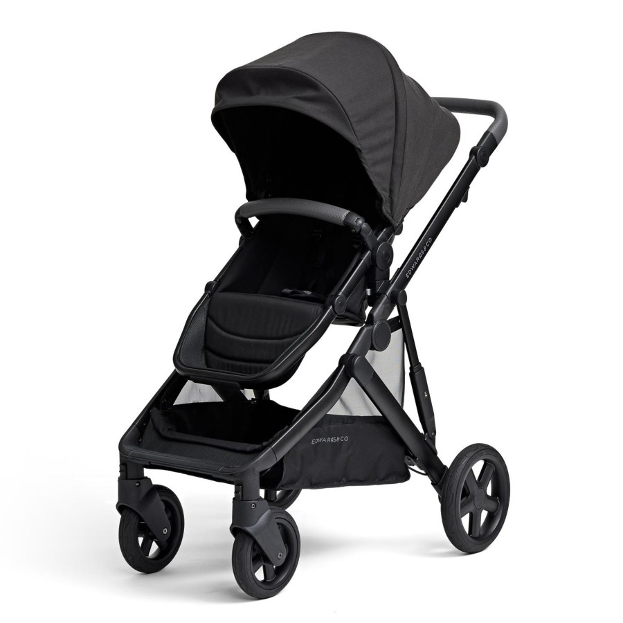 Going Places Edwards & Co Single Strollers | Edwards & Co Olive Single Stroller - Black Luxe