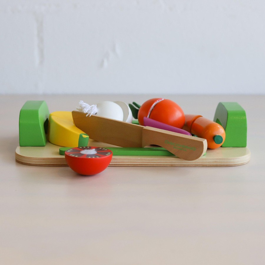 Books, Toys & Gifts Discoveroo Wooden Toys | Discoveroo Fruit And Veg Cutting Set