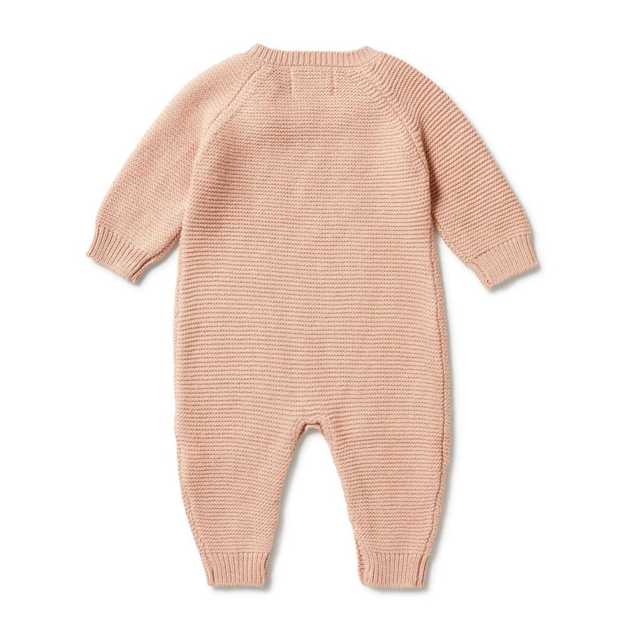 Babies Wilson & Frenchy Gender-Neutral Clothes | Wilson & Frenchy Knitted Cable Growsuit - Rose