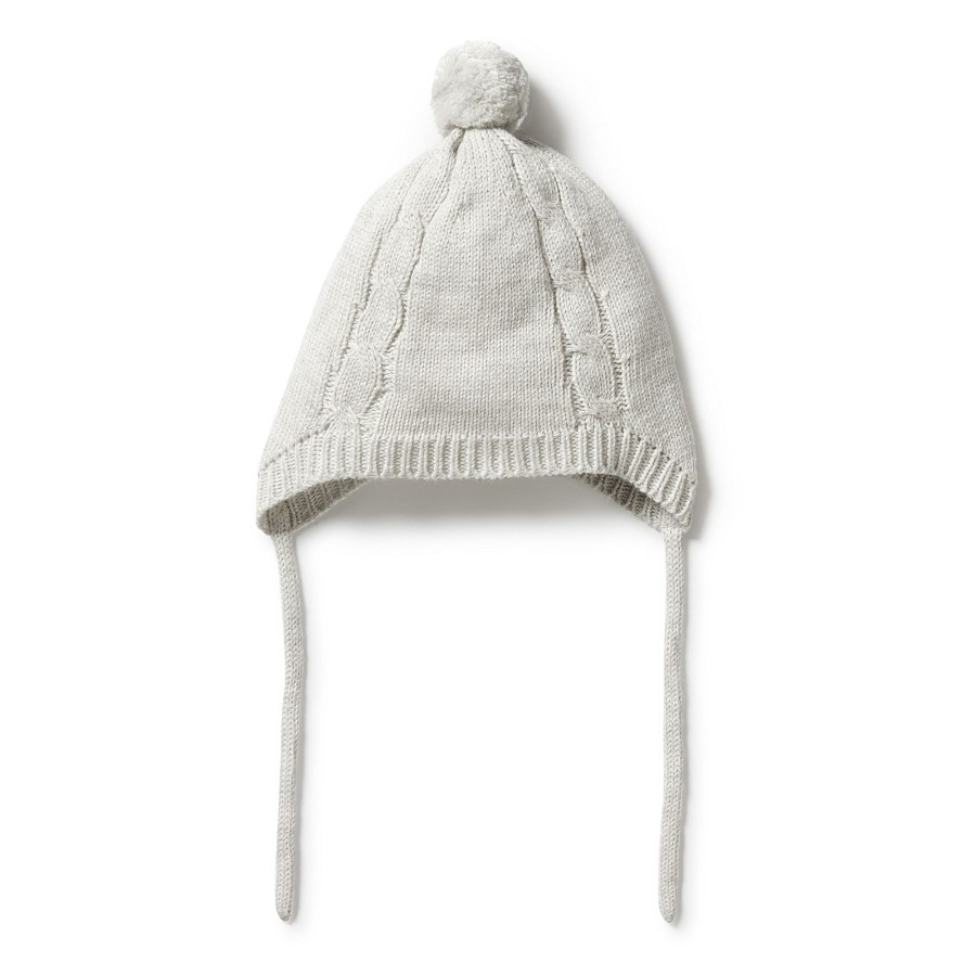 Books, Toys & Gifts Wilson & Frenchy Something To Wear | Wilson & Frenchy Knitted Mini Cable Bonnet - Grey Melange