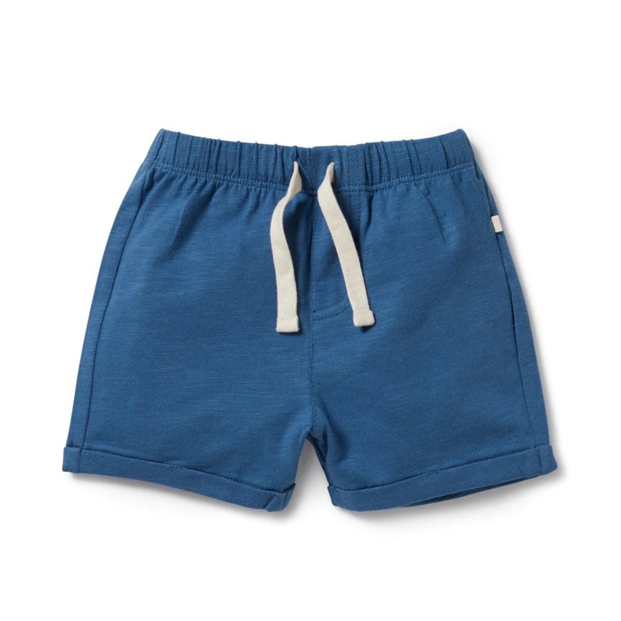 Babies Wilson & Frenchy Baby Clothes | Wilson & Frenchy Organic Tie Front Short - Dark Blue