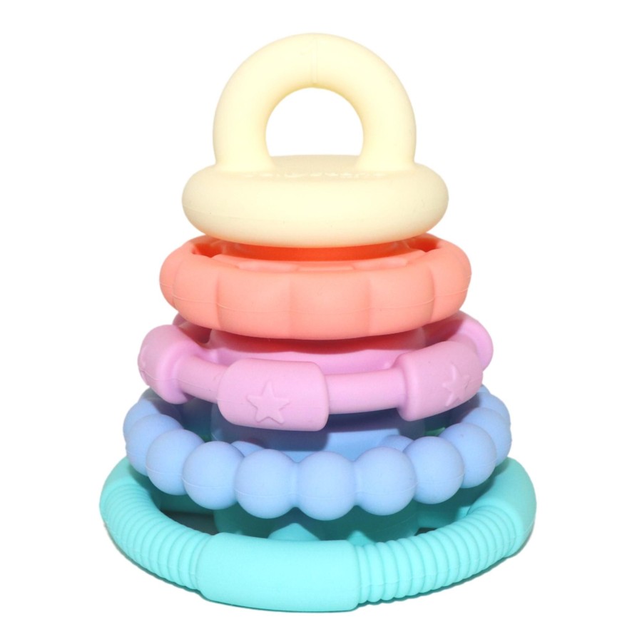 Books, Toys & Gifts JellyStone Gifts For Newborn Babies | Jellystone Rainbow Stacker Teether & Toy - Pastel