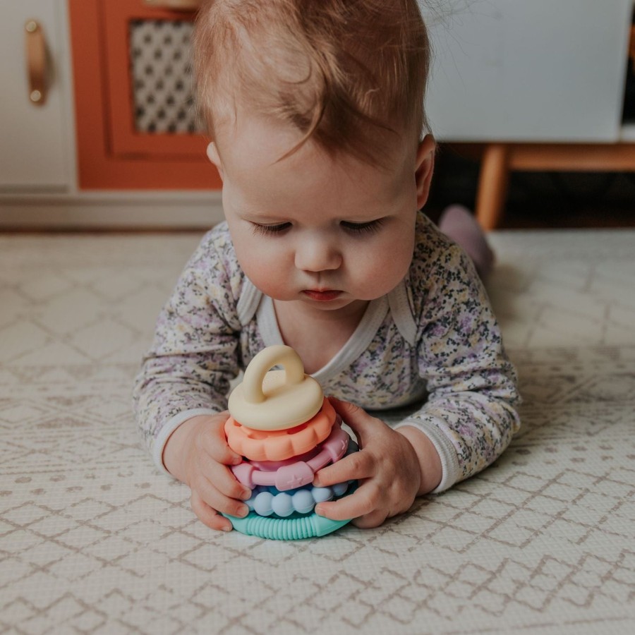 Books, Toys & Gifts JellyStone Gifts For Newborn Babies | Jellystone Rainbow Stacker Teether & Toy - Pastel