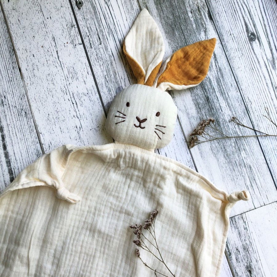 Books, Toys & Gifts Over the Dandelions Baby'S First Christmas | Over The Dandelions Bunny Lovey - Milk With Saffron Ears