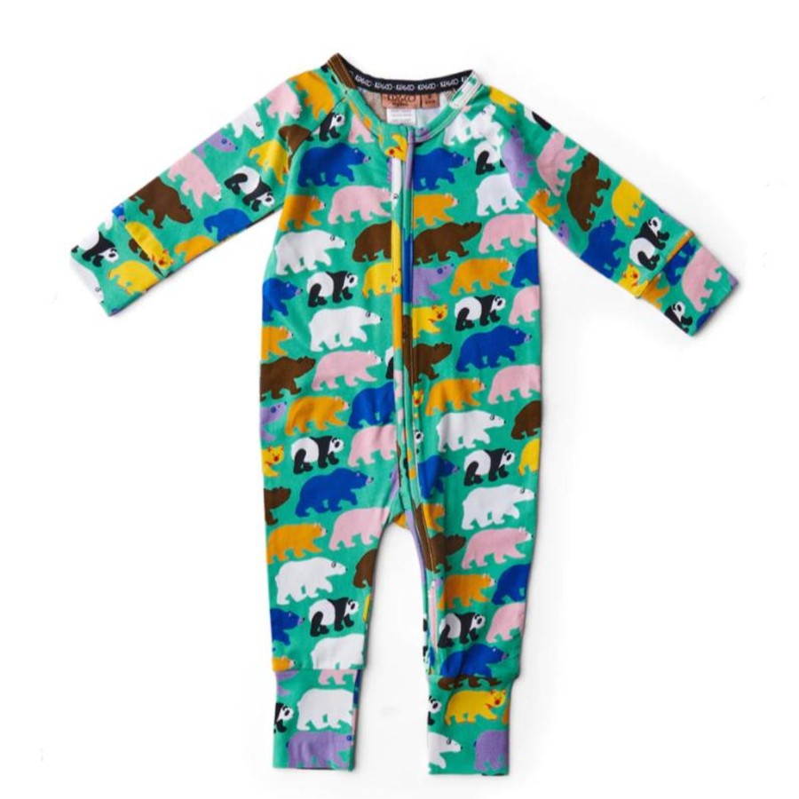 Babies Kip&Co Gender-Neutral Clothes | Kip & Co Can'T Bear It Organic Long Sleeve Zip Romper