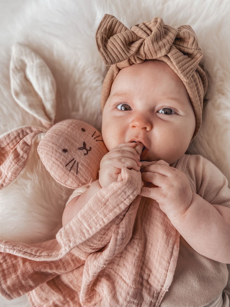 Books, Toys & Gifts Over the Dandelions Baby'S First Christmas | Over The Dandelions Bunny Lovey - Blush With Milk Ears