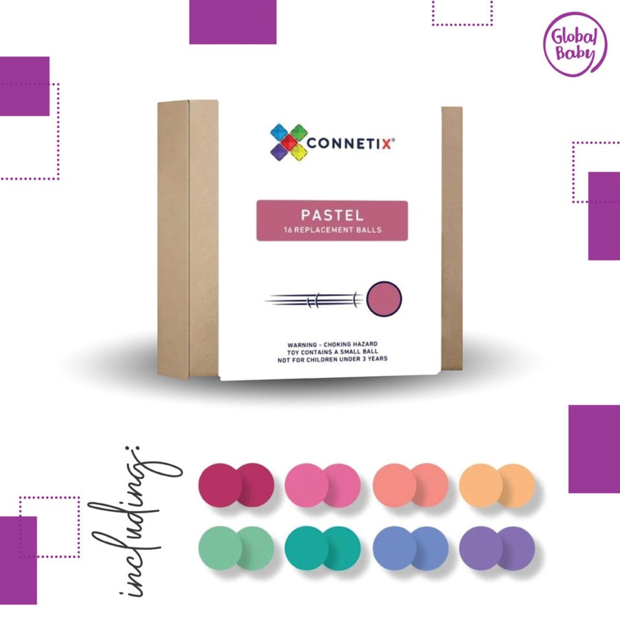 Books, Toys & Gifts Connetix 3Rd Birthday Gifts | Connetix Tiles - 16 Piece Pastel Replacement Ball Pack