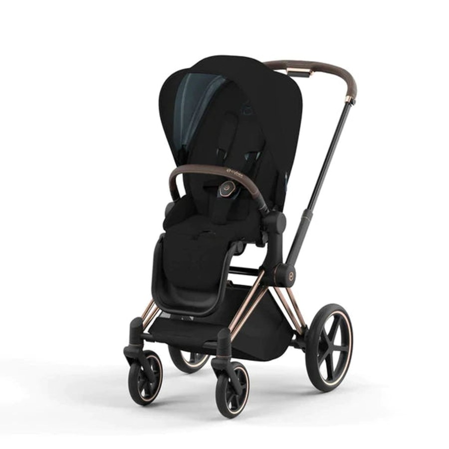 Going Places Cybex Single Strollers | Cybex Epriam Pram 2022 Rose Gold + Stardust Black