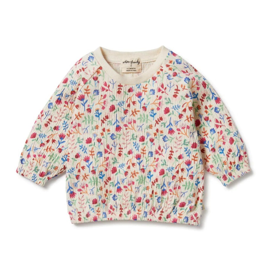 Babies Wilson & Frenchy Baby Clothes | Wilson & Frenchy Crinkle Sweat - Tropical Garden