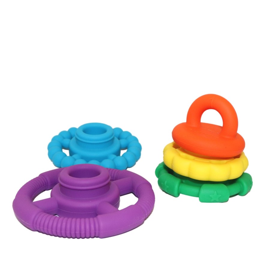 Books, Toys & Gifts JellyStone Baby'S First Christmas | Jellystone Rainbow Stacker Teether & Toy - Rainbow