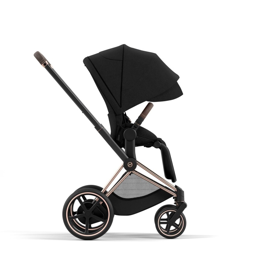 Going Places Cybex Seat Liners | Cybex Epriam Pram 2022 Rose Gold + Stardust Black