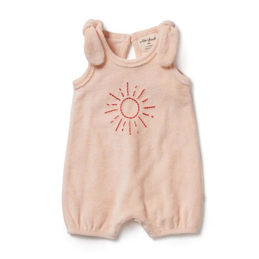 Books, Toys & Gifts Wilson & Frenchy Something To Wear | Wilson & Frenchy Organic Terry Tie Playsuit - Sunshine