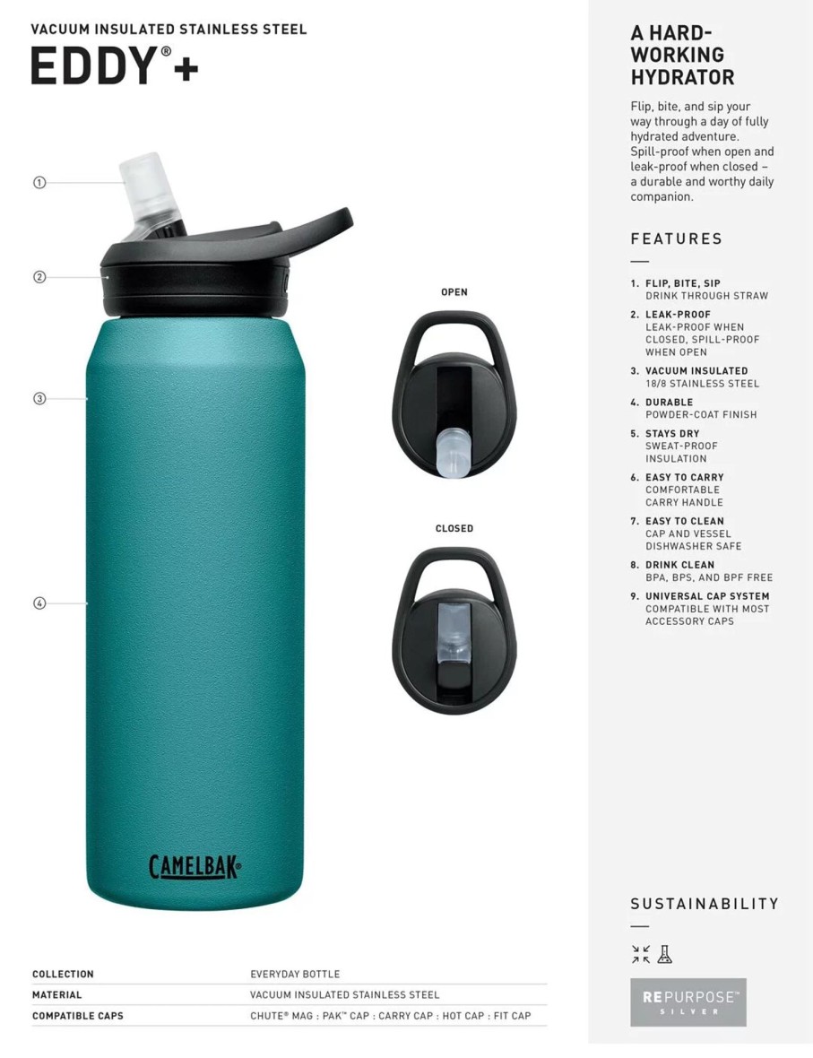 Babies Camelbak Drink Bottles | Camelbak Eddy®+ Insulated Stainless Steel Water Bottle 750Ml - Dusk Blue