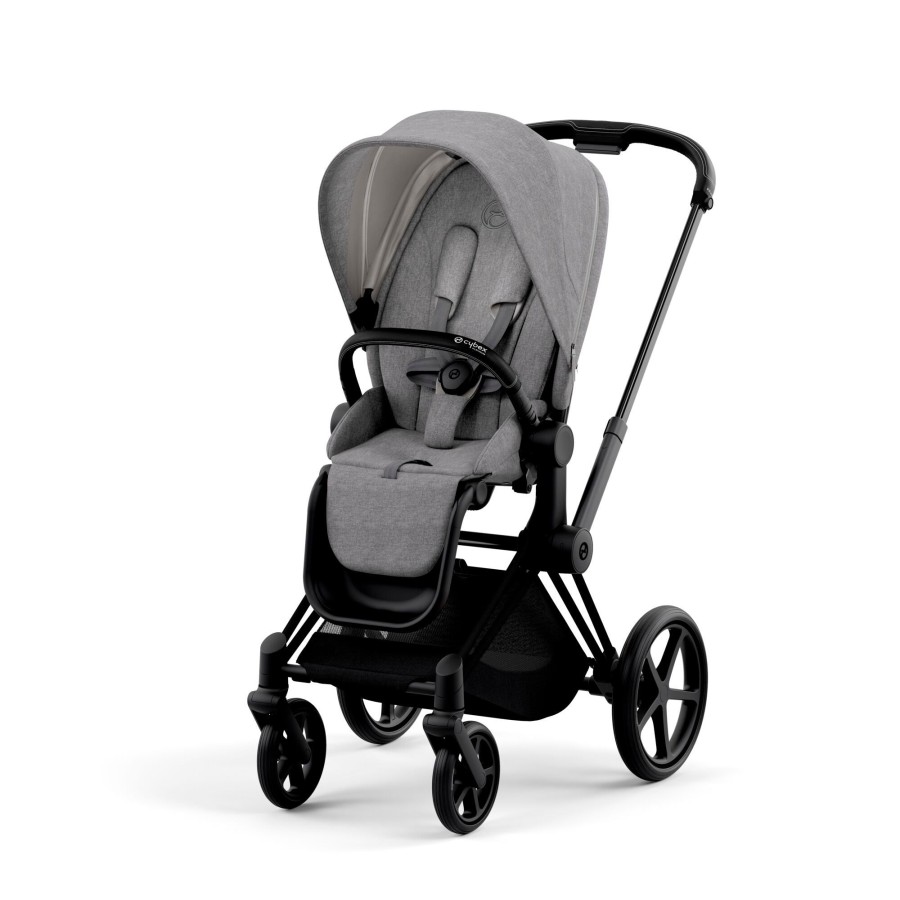 Going Places Cybex Seat Liners | Cybex Priam Pram 2022 Matt Black + Manhattan Grey