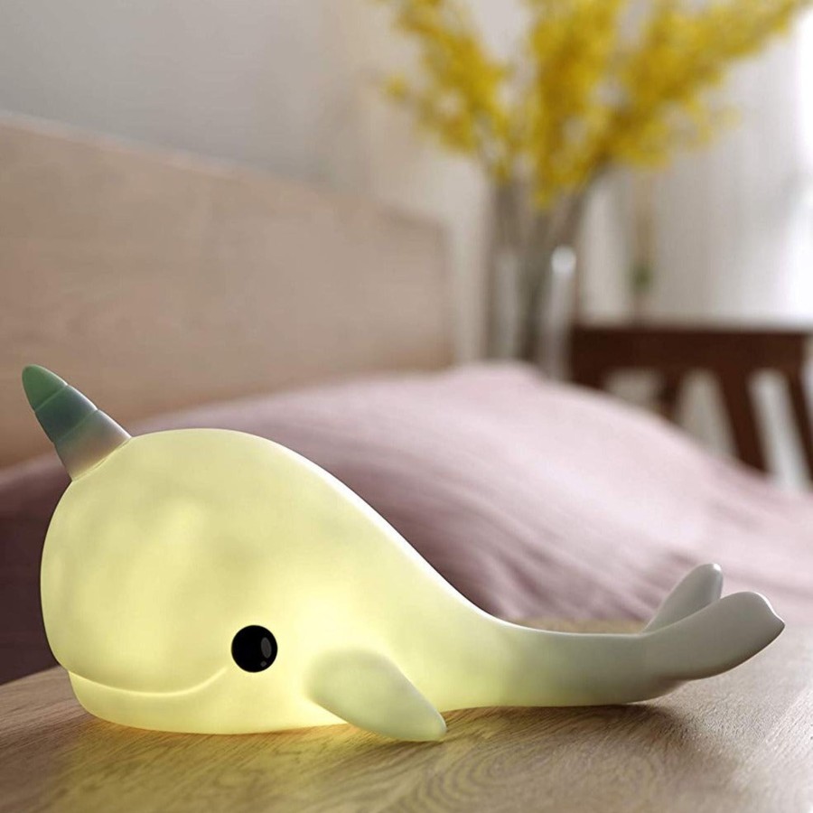 Babys Room Stellar Haus Night Lights | Stellar Haus Usb Charge Large Narwhal Night Light