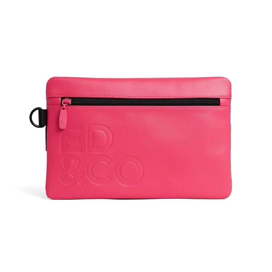 Babies Ed & Company Nappy Bags | Ed & Company Classy Clutch- Pink Leather