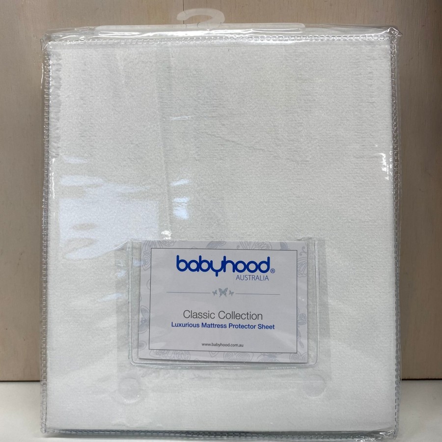 Babys Room Babyhood Sheets And Blankets | Babyhood Luxurious Breathe Eze Mattress Protector Small - White