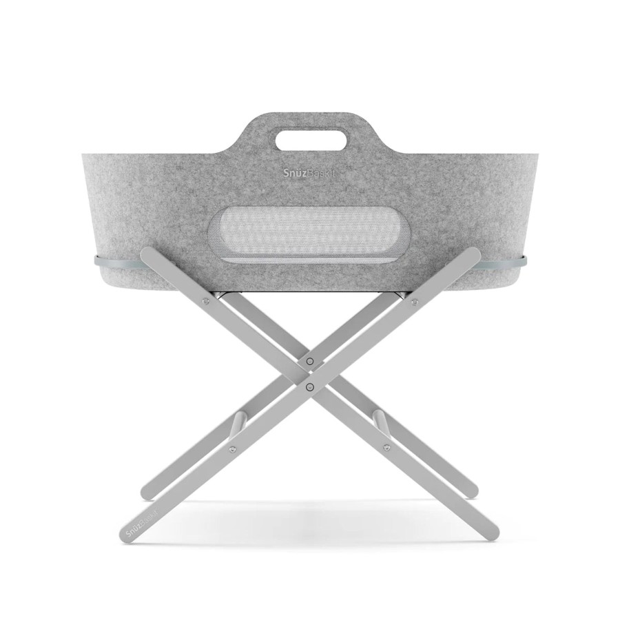 Babys Room Snuz Bassinets | Snuzbaskit - Light Grey Moses Basket & Dove Stand