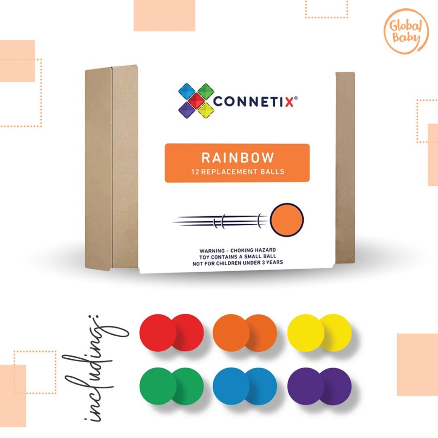 Books, Toys & Gifts Connetix 3Rd Birthday Gifts | Connetix Tiles - 12 Piece Rainbow Replacement Ball Pack