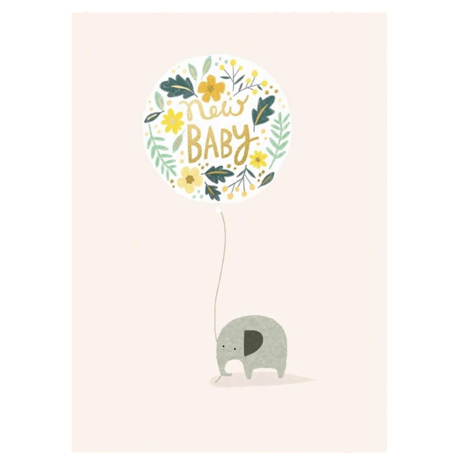 Books, Toys & Gifts Live Wires New Zealand LTD Cards | New Baby - Cream Elephant - Baby Card