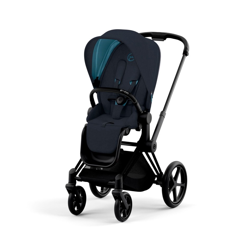 Going Places Cybex Seat Liners | Cybex Priam Pram 2022 Matt Black + Midnight Blue