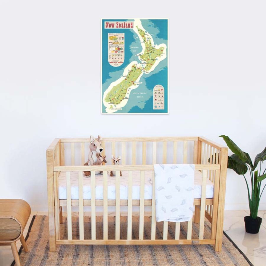 Babys Room Cavallini & Co Room Decor | Cavallini & Co Nz Statistics Map Wrap Poster