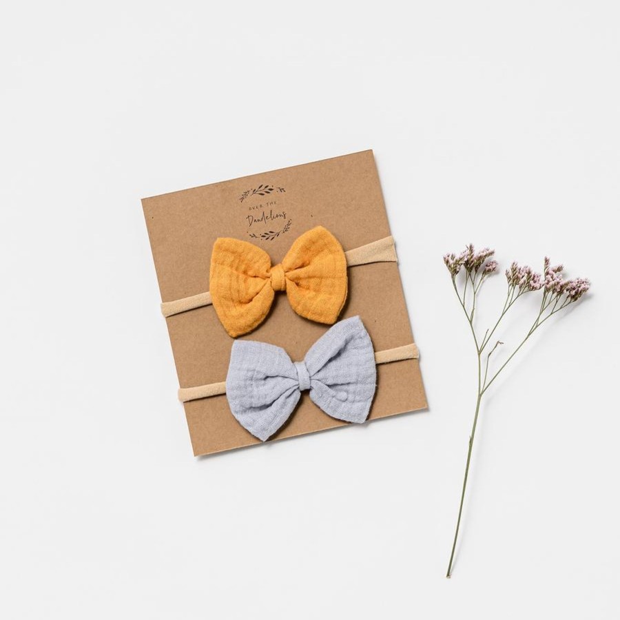 Books, Toys & Gifts Over the Dandelions Baby Shower Gifts | Over The Dandelions Bow Headband Set Of 2 - Safron + Frost