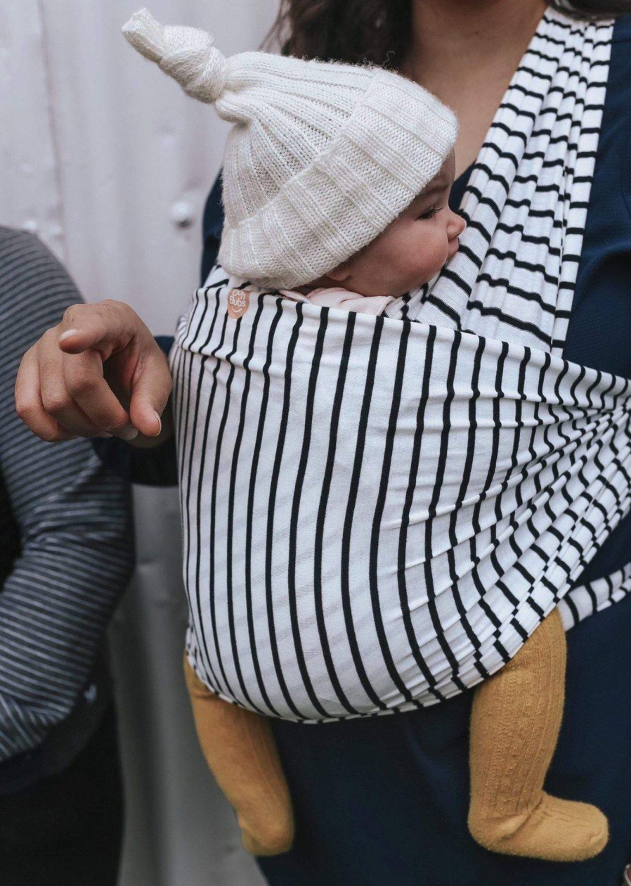 Going Places Ohbubs Travelling With Kids | Ohbubs Baby Wrap - Black And White Stripe