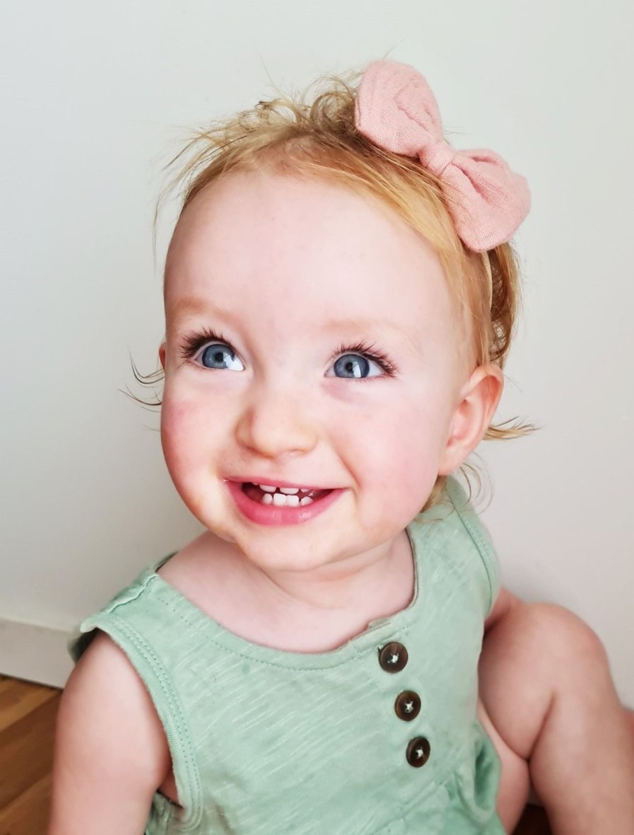 Books, Toys & Gifts Over the Dandelions Baby'S First Christmas | Over The Dandelions Bow Headband Set Of 2 - Shell Pink + Milk