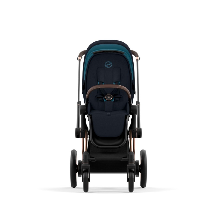 Going Places Cybex Single Strollers | Cybex Epriam Pram 2022 Rose Gold + Midnight Blue