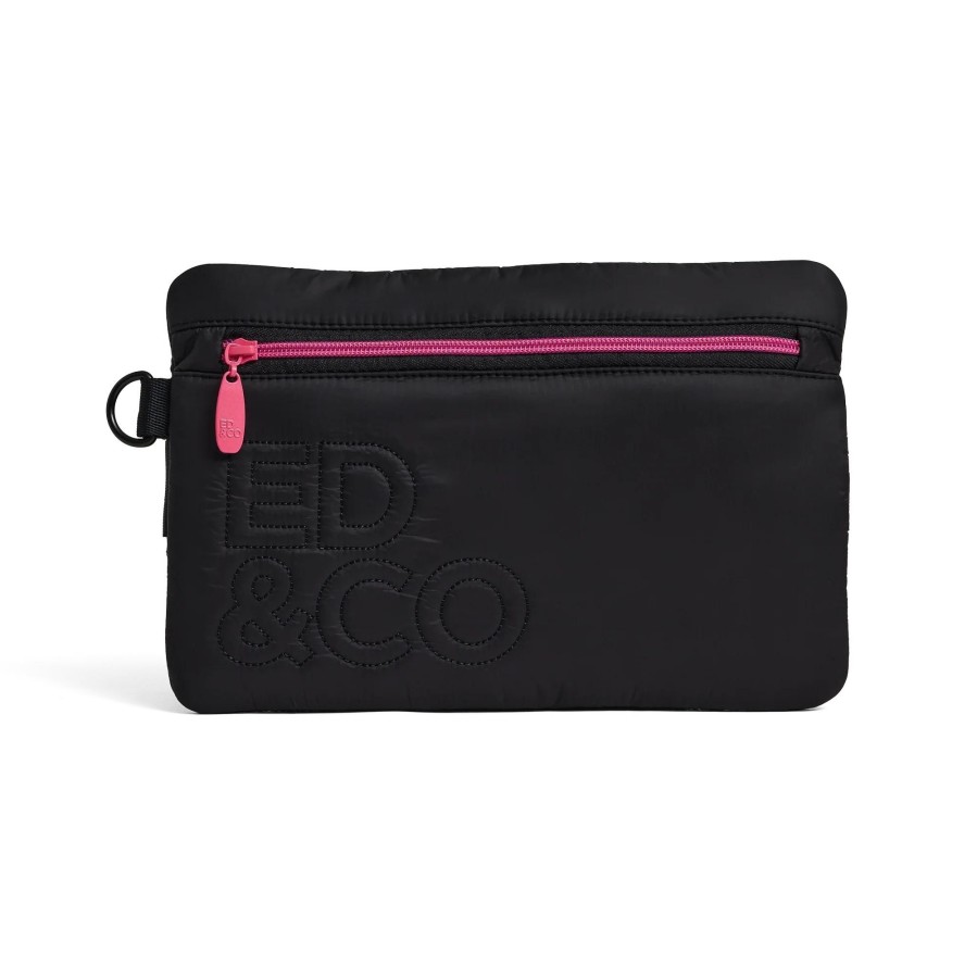 Books, Toys & Gifts Ed & Company Gifts For Parents | Ed & Company Classy Clutch- Black Pink Taffeta