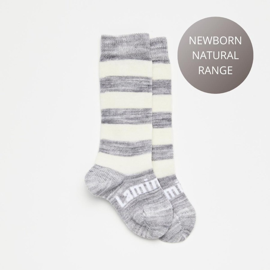 Babies Lamington Socks | Lamington Knee-High Merino Socks - Pebble