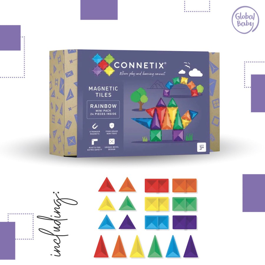 Books, Toys & Gifts Connetix Toys For Toddlers | Connetix Tiles - 24 Piece Mini Pack