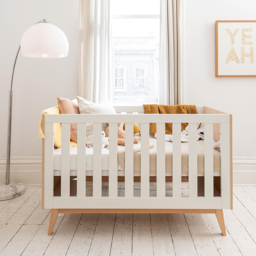 Babys Room Babyrest Cots And Mattresses | Babyrest Tommi Cot (140Cm X 70Cm) - Oak/White